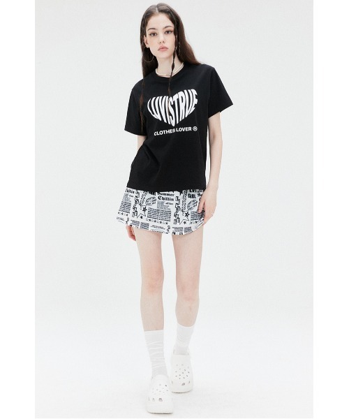 LUV IS TRUE★韓国★人気シリーズ★HEART LOGO TEE 2色 半袖T A'GEM/9 × .kom『LUV IS TRUE/ラブ イズ トゥルー』SU HEART