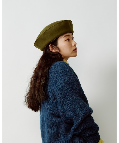 La Maison de Lyllis（メゾンドリリス）の「MARINE BERET ﾏﾘﾝﾍﾞﾚｰ/ La Maison de Lyllis メゾンドリリス 2223007（ハンチング/ベレー帽・レディース・ブラウン/オリーブ/シルバー/パープル系その他・57cm）」の2枚目の写真