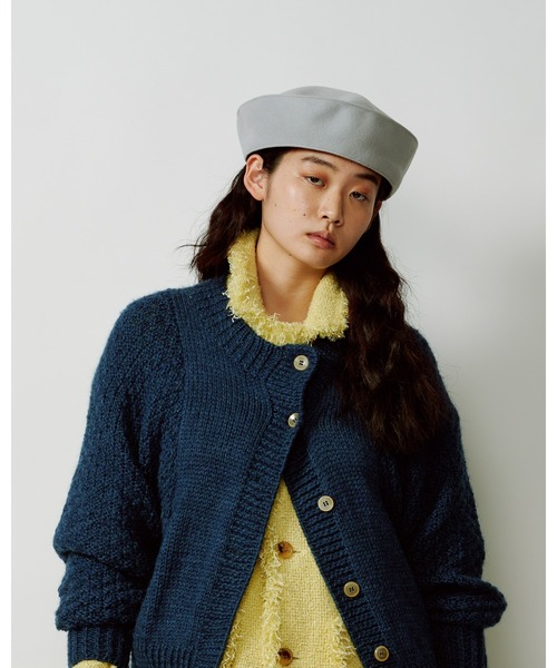 La Maison de Lyllis（メゾンドリリス）の「MARINE BERET ﾏﾘﾝﾍﾞﾚｰ/ La Maison de Lyllis メゾンドリリス 2223007（ハンチング/ベレー帽・レディース・ブラウン/オリーブ/シルバー/パープル系その他・57cm）」の14枚目の写真