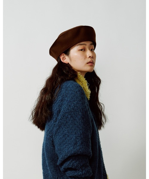 La Maison de Lyllis（メゾンドリリス）の「MARINE BERET ﾏﾘﾝﾍﾞﾚｰ/ La Maison de Lyllis メゾンドリリス 2223007（ハンチング/ベレー帽・レディース・ブラウン/オリーブ/シルバー/パープル系その他・57cm）」の22枚目の写真