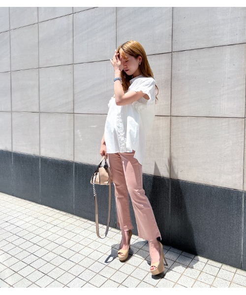 Pauline Bleu(ポリーヌブロー)の「【PaulineBleu/ポリーヌブロー】フリルフレンチスリーブブラウス(シャツ/ブラウス・レディース・ホワイト/ブラック・FREE)」の13枚目の写真