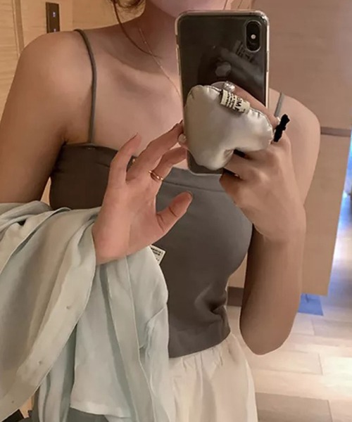 Auntie Rosa（アンティローザ）の「スクエアキャミソール（タンクトップ・レディース・ホワイト/ブラック/グレー・FREE）」の7枚目の写真