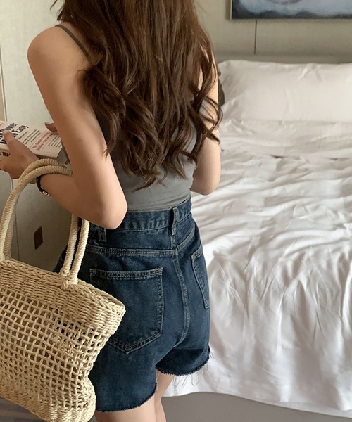 Auntie Rosa（アンティローザ）の「スクエアキャミソール（タンクトップ・レディース・ホワイト/ブラック/グレー・FREE）」の5枚目の写真