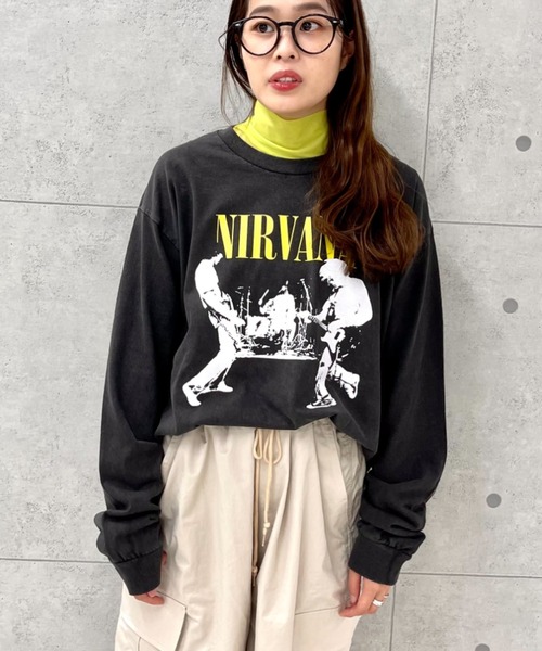 GOOD ROCK SPEED（グッドロックスピード）の「【GOOD ROCK SPEED】NIRVANA BAND ロンT（Tシャツ/カットソー・レディース・チャコールグレー・FREE）」の3枚目の写真