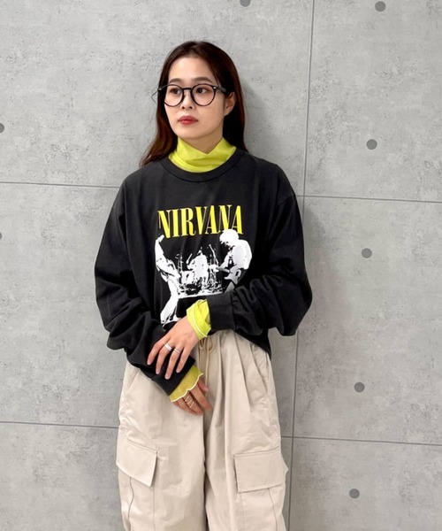 GOOD ROCK SPEED（グッドロックスピード）の「【GOOD ROCK SPEED】NIRVANA BAND ロンT（Tシャツ/カットソー・レディース・チャコールグレー・FREE）」の6枚目の写真