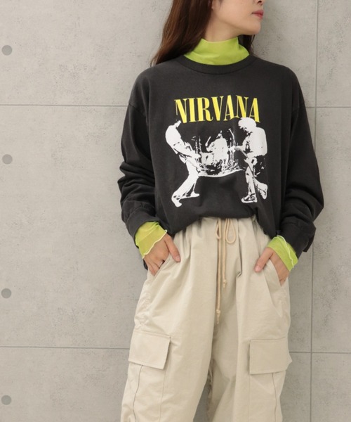 GOOD ROCK SPEED（グッドロックスピード）の「【GOOD ROCK SPEED】NIRVANA BAND ロンT（Tシャツ/カットソー・レディース・チャコールグレー・FREE）」の8枚目の写真