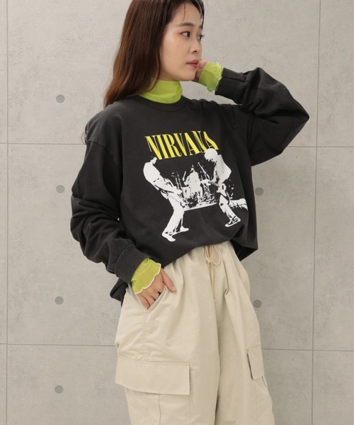 GOOD ROCK SPEED（グッドロックスピード）の「【GOOD ROCK SPEED】NIRVANA BAND ロンT（Tシャツ/カットソー・レディース・チャコールグレー・FREE）」の9枚目の写真
