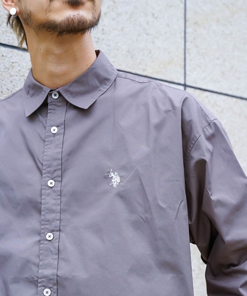 U.S. POLO ASSN.(ユーエスポロアッスン)の「【U.S.POLO ASSN. /ユーエスポロアッスン】別注 ワンポイント刺繍 ビッグシルエット チェック ストライプ シャツ(シャツ/ブラウス・メンズ・ホワイト/ブルー/インディゴブルー/チャコールグレー/ブラック・LARGE/MEDIUM)」の3枚目の写真
