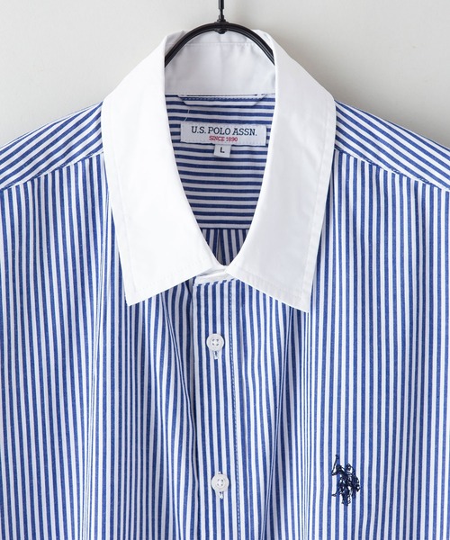 U.S. POLO ASSN.(ユーエスポロアッスン)の「【U.S.POLO ASSN. /ユーエスポロアッスン】別注 ワンポイント刺繍 ビッグシルエット チェック ストライプ シャツ(シャツ/ブラウス・メンズ・ホワイト/ブルー/インディゴブルー/チャコールグレー/ブラック・LARGE/MEDIUM)」の17枚目の写真