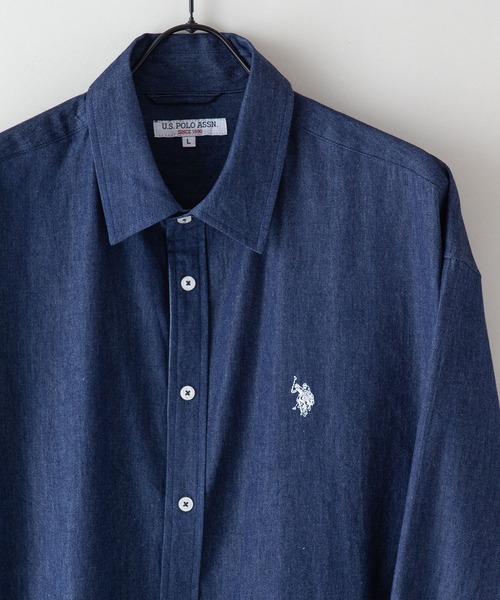 U.S. POLO ASSN.(ユーエスポロアッスン)の「【U.S.POLO ASSN. /ユーエスポロアッスン】別注 ワンポイント刺繍 ビッグシルエット チェック ストライプ シャツ(シャツ/ブラウス・メンズ・ホワイト/ブルー/インディゴブルー/チャコールグレー/ブラック・LARGE/MEDIUM)」の14枚目の写真