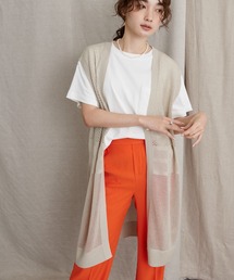 AMERICAN HOLIC | Vネック透かし編みニットベスト(ベスト)