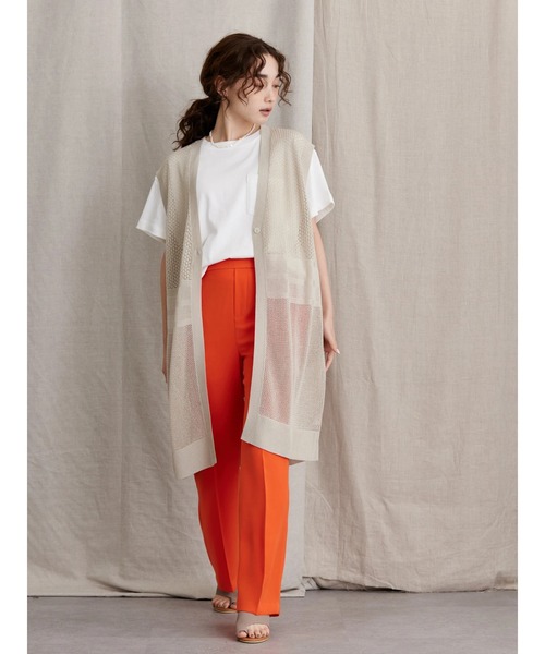 AMERICAN HOLIC（アメリカンホリック）の「Vネック透かし編みニットベスト（ベスト・レディース・ブラック/ライトグレー・L/M）」の11枚目の写真