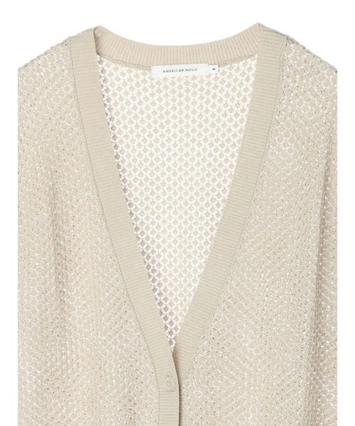 AMERICAN HOLIC（アメリカンホリック）の「Vネック透かし編みニットベスト（ベスト・レディース・ブラック/ライトグレー・L/M）」の22枚目の写真
