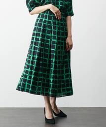 Tiara | ペイントチェックプリントタックマーメイドフレアスカート(スカート)