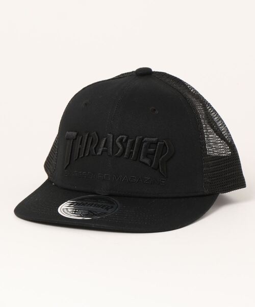 THRASHER(スラッシャー)の「MAG LOGO YOUTH TWILL MESH CAP/スラッシャーキッズ帽子(キャップ)(キャップ・キッズ・ブラック/ベージュ・FREE)」の1枚目の写真