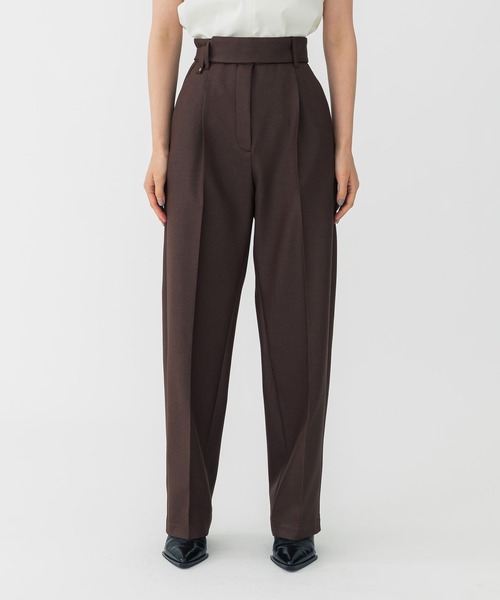 UNITED TOKYO（ユナイテッドトウキョウ）の「アーティフィシャルダブルクロスパンツ（スラックス・レディース・ブラウン/オレンジ/ブラック/ライトグレー/グリーン・2/3/1）」の4枚目の写真