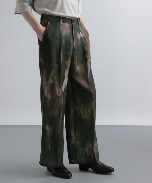 HARE（ハレ）の「【SETUP対応】ブラーアートトロミワイドフレアパンツ(HARE)（その他パンツ・メンズ・ブラック系その他/グリーン系その他・FREE）」の9枚目の写真