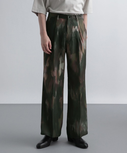 HARE（ハレ）の「【SETUP対応】ブラーアートトロミワイドフレアパンツ(HARE)（その他パンツ・メンズ・ブラック系その他/グリーン系その他・FREE）」の10枚目の写真