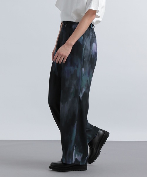 HARE（ハレ）の「【SETUP対応】ブラーアートトロミワイドフレアパンツ(HARE)（その他パンツ・メンズ・ブラック系その他/グリーン系その他・FREE）」の7枚目の写真