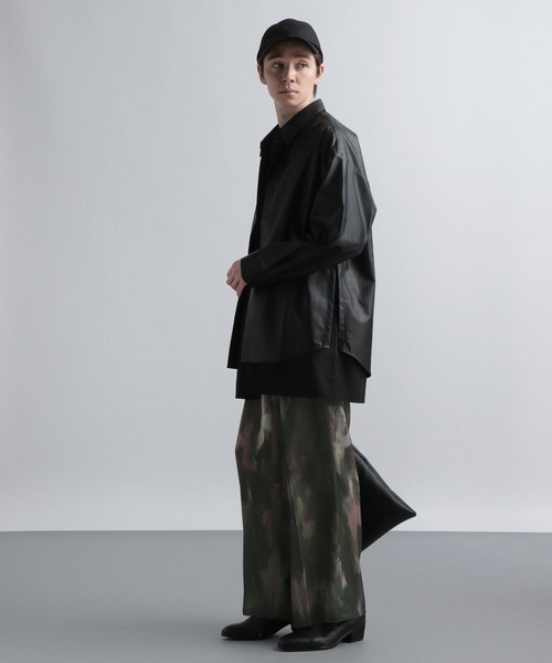 HARE（ハレ）の「【SETUP対応】ブラーアートトロミワイドフレアパンツ(HARE)（その他パンツ・メンズ・ブラック系その他/グリーン系その他・FREE）」の8枚目の写真