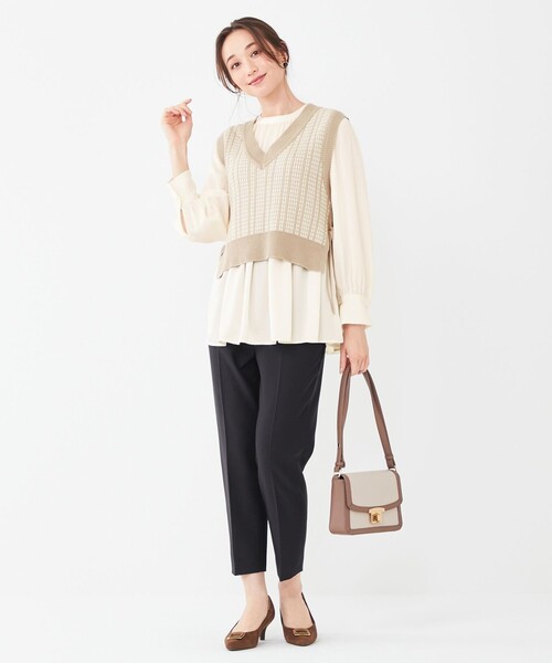ANY SIS(エニィスィス)の「【2SET】ニットベスト×チュニック ブラウス(シャツ/ブラウス・レディース・ブラック系/ベージュ系/パープル系・2)」の15枚目の写真