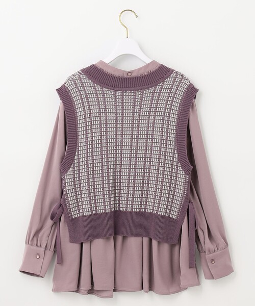 ANY SIS(エニィスィス)の「【2SET】ニットベスト×チュニック ブラウス(シャツ/ブラウス・レディース・ブラック系/ベージュ系/パープル系・2)」の8枚目の写真