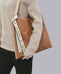 SAISON DE PAPILLON | MEXICAN スカーフ付き菱形モチーフ3Dデザイントートバッグ 大容量 通勤通学 ショルダーバッグ ハンドバッグ 肩掛けバッグ 折りたたみ 韓国ファッション(ショルダーバッグ)