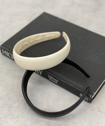 フェイクレザーワイドカチューシャ