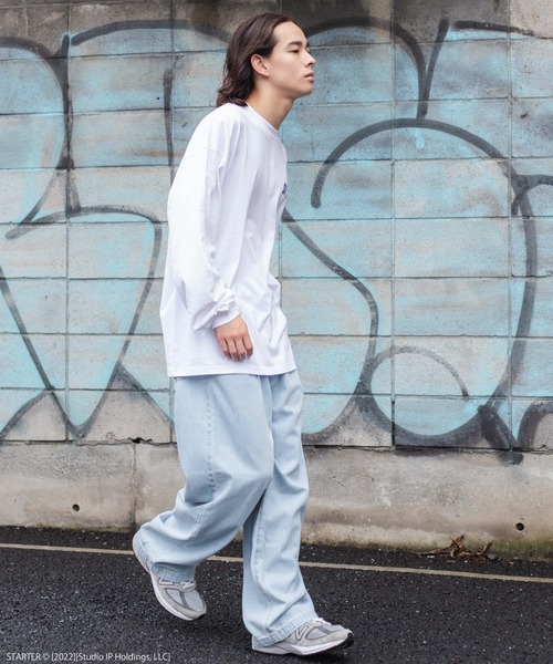 STARTER（スターター）の「∴WEGO/別注 STARTER BIGロンT（Tシャツ/カットソー・メンズ・ブラック/ホワイト・LARGE/MEDIUM）」の6枚目の写真