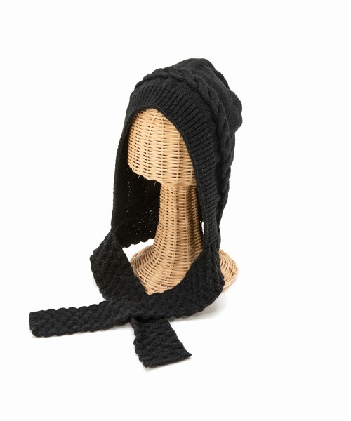 Casselini（キャセリーニ）の「Casselini(キャセリーニ)バラクラバマフラー（ニットキャップ/ビーニー・レディース・アイボリー/ブラック/ブルー/イエロー・FREE）」の3枚目の写真