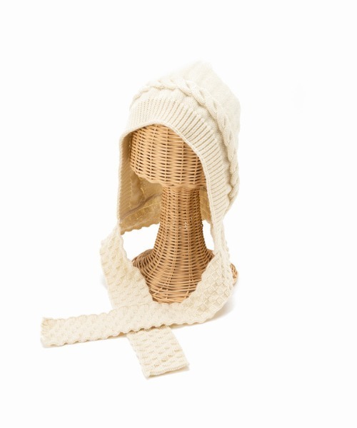 Casselini（キャセリーニ）の「Casselini(キャセリーニ)バラクラバマフラー（ニットキャップ/ビーニー・レディース・アイボリー/ブラック/ブルー/イエロー・FREE）」の8枚目の写真