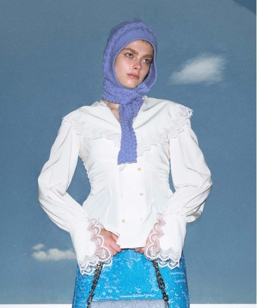 Casselini（キャセリーニ）の「Casselini(キャセリーニ)バラクラバマフラー（ニットキャップ/ビーニー・レディース・アイボリー/ブラック/ブルー/イエロー・FREE）」の20枚目の写真