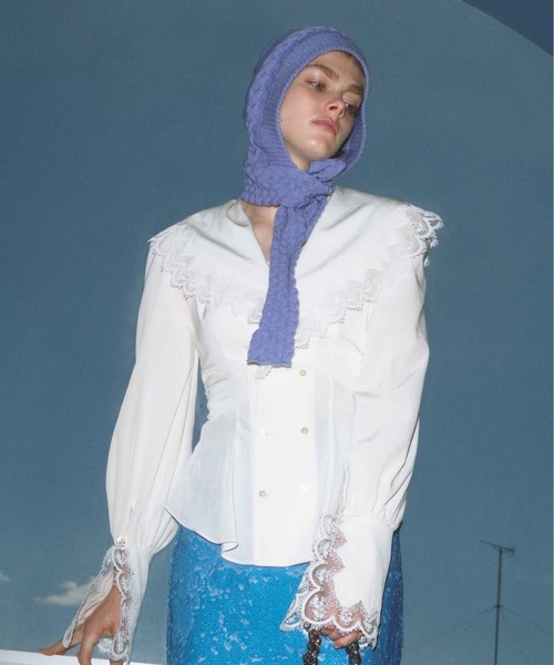 Casselini（キャセリーニ）の「Casselini(キャセリーニ)バラクラバマフラー（ニットキャップ/ビーニー・レディース・アイボリー/ブラック/ブルー/イエロー・FREE）」の21枚目の写真