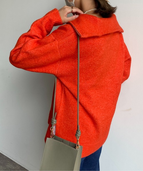 CPCM（シーピーシーエム）の「ハーフジップニットプルオーバー（ニット/セーター・レディース・ブラック/オレンジ/ブルー/ライトベージュ・FREE）」の19枚目の写真