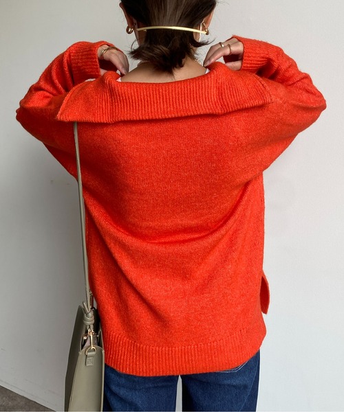 CPCM（シーピーシーエム）の「ハーフジップニットプルオーバー（ニット/セーター・レディース・ブラック/オレンジ/ブルー/ライトベージュ・FREE）」の20枚目の写真