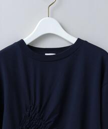 ＜6(ROKU)＞SHIRRING SQUARE NECK TOP/カットソー Women's Luxe Rib Square Neck Tee - Quiet Harbor