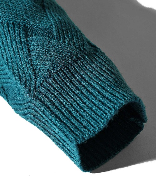 JOKER（ジョーカー）の「【SOMEDIFF】変わり編み長袖ケーブルニットセーター メンズ クルーネックニット タイト モックネックニット セーター リブ タイト 春服（ニット/セーター・メンズ・ブラック系その他/ブルー系その他/ホワイト/ブラック/ブラウン/ブルー/ホワイト系その他/ブラウン系その他/オレンジ系その他/オレンジ/ダークグリーン・M/XL/L）」の14枚目の写真