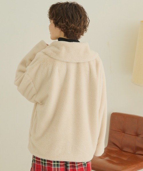 MERLOT（メルロー）の「ビッグカラーファーコート（その他アウター・レディース・チャコールグレー/ブルー/アイボリー・FREE）」の17枚目の写真