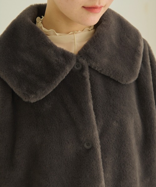 MERLOT（メルロー）の「ビッグカラーファーコート（その他アウター・レディース・チャコールグレー/ブルー/アイボリー・FREE）」の8枚目の写真