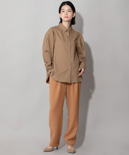 Munich（ミューニック）の「コンフォートベーシックツイルタックスリーブシャツ（シャツ/ブラウス・レディース・オフホワイト/ダークグレー/モカ・FREE）」の22枚目の写真