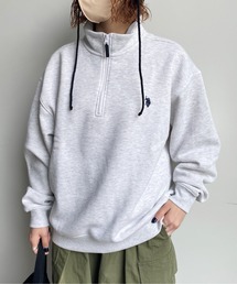 U.S. POLO ASSN. | 1ポイント刺繍 裏起毛ハーフジップ別注 ビッグシルエットスウェット(スウェット)