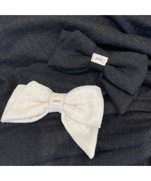PAIN（ペイン）の「ツイードリボンバレッタ（バレッタ/ヘアクリップ・レディース・ホワイト/ブラック・FREE）」の7枚目の写真