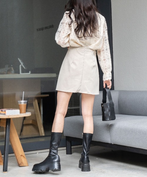 OLUPIC（オルピック）の「OLUPIC/【WEB限定】インパン裏地付き台形ミニスカート（スカート・レディース・ブラウン/ブラック/ライトベージュ・MEDIUM/LARGE）」の19枚目の写真