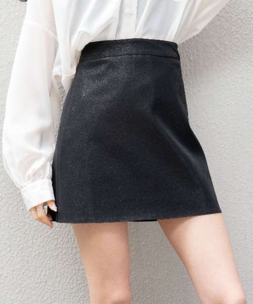 OLUPIC（オルピック）の「OLUPIC/【WEB限定】インパン裏地付き台形ミニスカート（スカート・レディース・ブラウン/ブラック/ライトベージュ・MEDIUM/LARGE）」の4枚目の写真