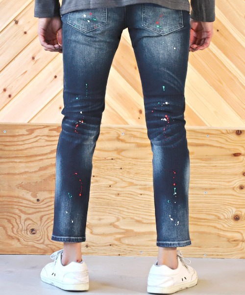 LUXSTYLE(ラグスタイル)の「ペンキリペアダメージスキニーデニムパンツ(デニムパンツ・メンズ・ブルー/インディゴブルー・M/L/S)」の5枚目の写真