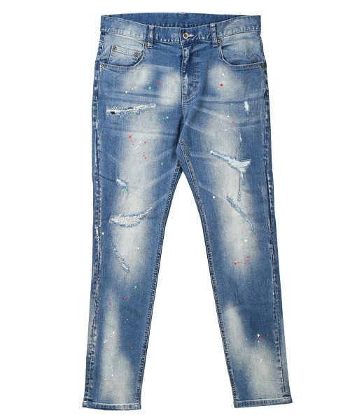 LUXSTYLE(ラグスタイル)の「ペンキリペアダメージスキニーデニムパンツ(デニムパンツ・メンズ・ブルー/インディゴブルー・M/L/S)」の9枚目の写真