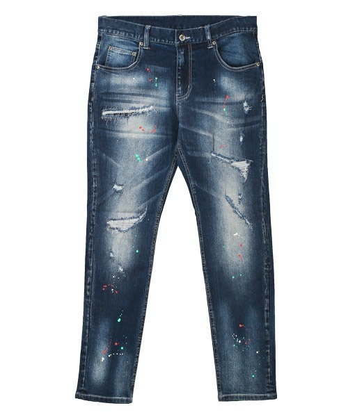 LUXSTYLE(ラグスタイル)の「ペンキリペアダメージスキニーデニムパンツ(デニムパンツ・メンズ・ブルー/インディゴブルー・M/L/S)」の10枚目の写真