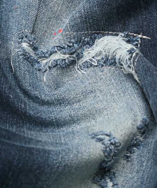 LUXSTYLE(ラグスタイル)の「ペンキリペアダメージスキニーデニムパンツ(デニムパンツ・メンズ・ブルー/インディゴブルー・M/L/S)」の4枚目の写真