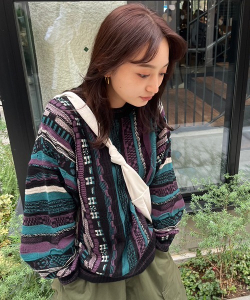 delf sweater クージー風 アクリルニットセーター 楽天市場】古着 delf sweater クージー風 アクリルニット