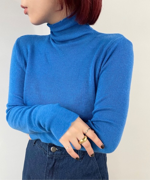 SANSeLF（サンセルフ）の「カラーインナートップス【SANSeLF】sanw22a077（ニット/セーター・レディース・グリーン/ブラック/ブルー/ピンク/ブラウン・FREE）」の6枚目の写真